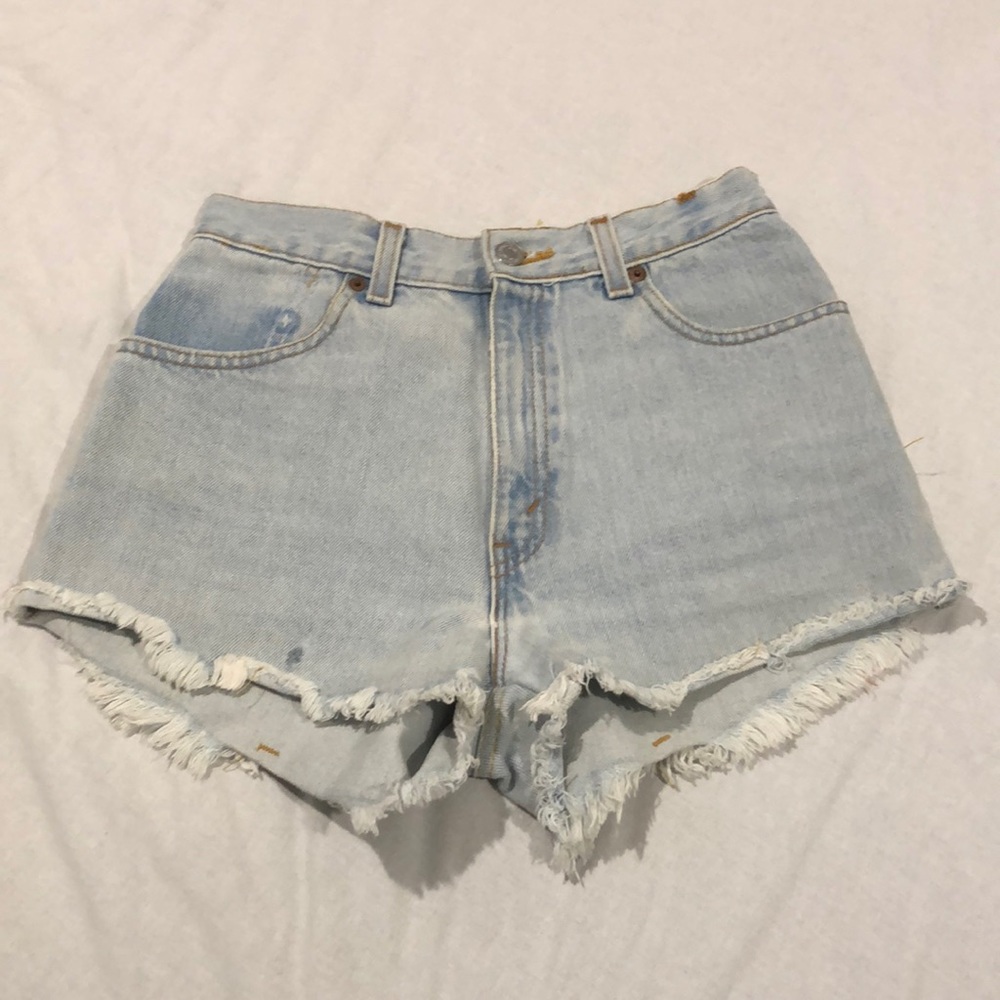 Levi's Light Blue Distressed Denim Shorts